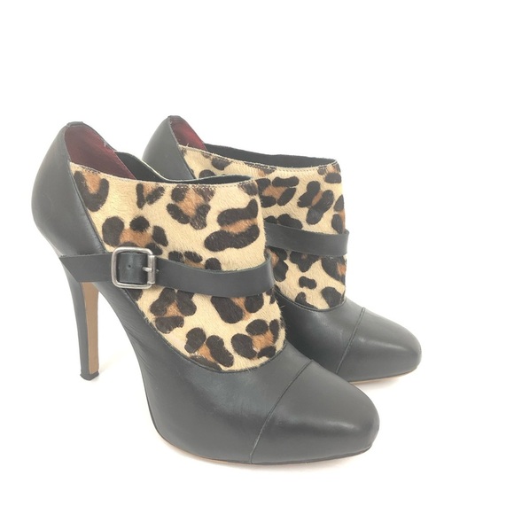 Max Studio Size 8.5 Animal Print Calf Hair Booties - Picture 1 of 7